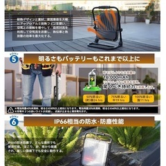 新品未使用✨️ 投光器 充電式 LED 作業灯 200W相当 超高輝　大容量　屋外照明　ライト 釣り の画像