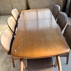 大塚家具 7人掛け大型ダイニングセットの画像