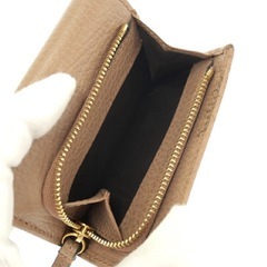 良品GUCCI 三つ折り財布 644407 GGマーモント ベージュ レディースの画像