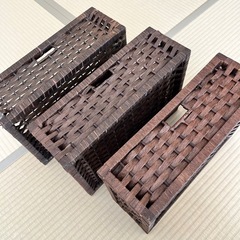 濃茶　かご　3点の画像