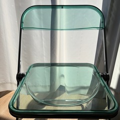 【29日まで受け取り可能な方限定】クリア折りたたみチェア（ライトグリーン）の画像