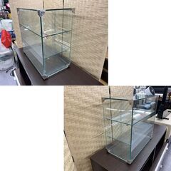 昭和レトロ 3段 ディスプレイショーケース 幅44.5×奥行23.5×高さ43ｃｍ 全面ガラス ガラスケース スライド扉 コンパクト 飾り棚 レトロ 札幌市手稲区の画像