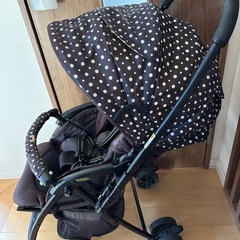 Aprica アップリカ ベビーカー カルーンプラス 両対面式 ドット ブラックの画像