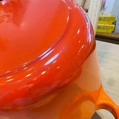 A7195【ルクルーゼ】シグニチャー ココット オーバル 25cm オレンジ 両手鍋の画像