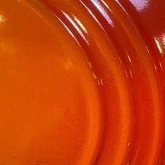 A7195【ルクルーゼ】シグニチャー ココット オーバル 25cm オレンジ 両手鍋の画像