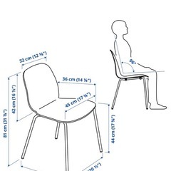 イケアリードオースチェア4脚セット　ブラック2 グリーン2の画像