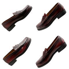 【❗️✨27cm EEE✨❗️】COTTON CLUB 日本製 本革ローファー ワインレッド ビジネス・通勤向けの画像