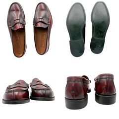 【❗️✨27cm EEE✨❗️】COTTON CLUB 日本製 本革ローファー ワインレッド ビジネス・通勤向けの画像