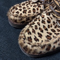 J＆W.DAWSON ヒョウ柄 モカシンシューズの画像