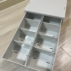 再生ポリプロピレン入り　小物収納ケース　中　引出2個　ホワイトグレー　無印良品の画像