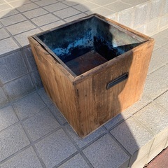 火鉢　木製　手炙り　レトロ　　防災用にもの画像