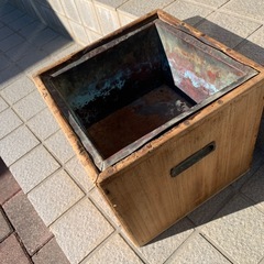 火鉢　木製　手炙り　レトロ　　防災用にもの画像