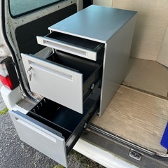 片袖  引き出し 事務所 書類 鍵付き okamura オカムラの画像