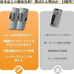 ふくらはぎケア 空気圧  温熱機能 3モード調整  静音設計 軽量コードレス  の画像