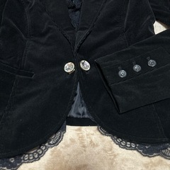 黒 コーデュロイ テーラードジャケットの画像