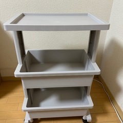 【あと２日で処分&無料】KEYUCA（ケユカ）組み立て式 収納棚／キャスター付きワゴン（ホワイト）の画像