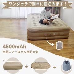 新品 電動ポンプ内蔵  エアーベッド 自動膨張 2分設置 耐荷重300kgの画像