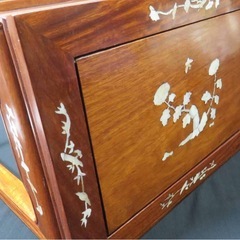 激安高級唐木＊螺鈿細工＊花鳥文＊小型スツール＊花台＊美品　紫檀　花梨の画像