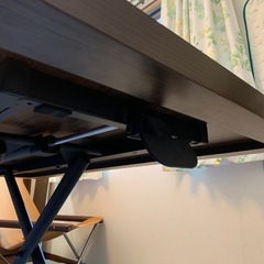 【美品】昇降式テーブル（幅120×奥80cm）ガス圧式で片手操作可／来客用セカンドテーブルに！の画像