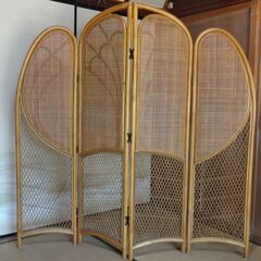 籐（ラタン）⑧ ４連衝立【引取限定】の画像