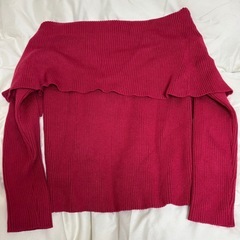 GRL グレイル　オフショル　ニット　レッドの画像