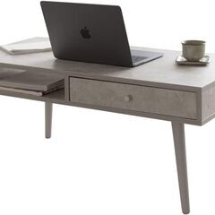 EMOOR センターテーブル Salt White 引出し/フラットスペース付しまうテーブル セラミック調ソルトホワイト エムール展示品・アウトレットの画像