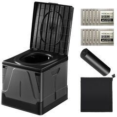 パイクスピーク 組み立て式プラスチック製簡易トイレＭサイズ ブラックの画像