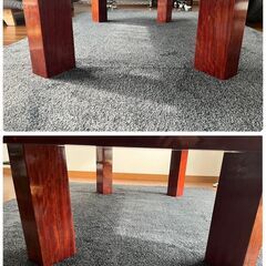 座卓 ざたく 一枚板 テーブル ちゃぶ台 メーカー不明 中古品 141×80×37㎝ 直接引取大歓迎‼　地域限定有料配送サービスあり‼の画像