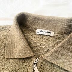 襟付きニットシャツ Mサイズの画像