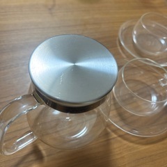 HARIO（ハリオ）耐熱ガラス ティーポット＋ガラスティーカップ＆ソーサー2客セットの画像