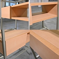 ★ 北欧スタイル ガラストップ シェルフ キャビネット コンソール 収納家具★の画像