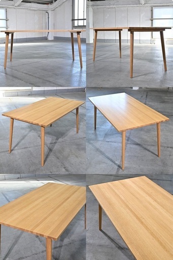 オーク無垢材 ナチュラル ダイニング 食卓 作業机 リビング オフィス_カリモク