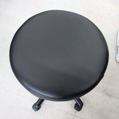 ラウンドチェア キャスター付き 丸椅子 黒 スツール 回転椅子 エステスツール 昇降式 苫小牧西店の画像