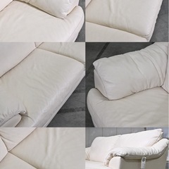 ★最高級イタリア NATUZZI 45万「ELLY」ラブソファ レザー 2人掛け 本革★希少の画像