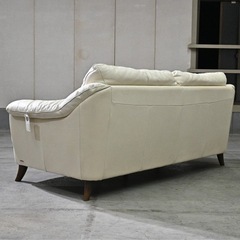 ★最高級イタリア NATUZZI 45万「ELLY」ラブソファ レザー 2人掛け 本革★希少の画像