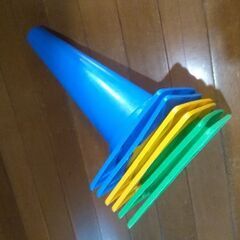 カラーコーン(ミニ)　高さ４５cm　青色・黄色・緑色の画像