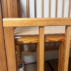 ベビーベッド　木製　の画像