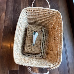 大きめの天然素材のバスケットの画像