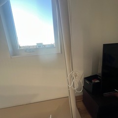 突っ張り棒5本とロールスクリーンの画像