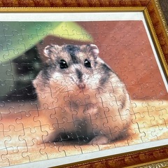 ハムスター　パズル　完成　　額入りの画像