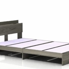 コンセント付きダブルベッドフレームの画像