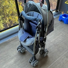 ミニーの三輪車とアップリカのベビーカーの画像