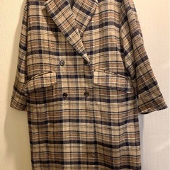 美品　☆ HARE　ダブルチェスター BIGコート チェック柄　Mサイズの画像