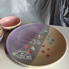 陶器（魚模様）　食器セットの画像
