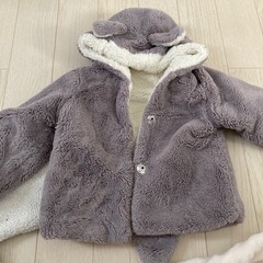 70〜90サイズ　ベビー　ポンチョ　もこもこ系の画像