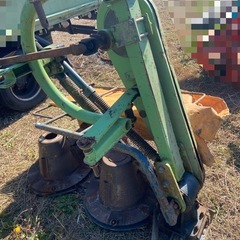（2）スター 2連ディスクモア MDM1300 手動ハンドル トラクター用 作業機 草刈り 牧草 農機具 中古 引き取り限定の画像