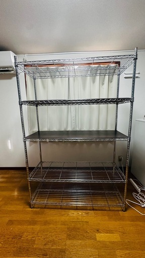 メタルラック+専用ボード2枚　幅120×奥行46×高さ180cm 5段