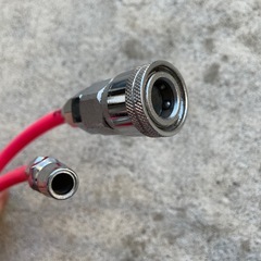 赤いコイルエアホース 3m クイックコネクトの画像