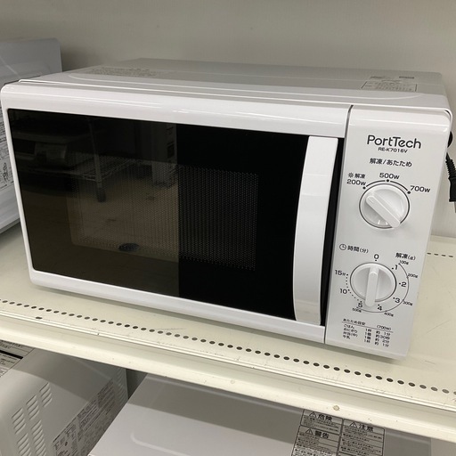電子レンジ　PortTach　RE-K7016V　2018年製　WH　 高さ(H)--cm× 幅(W)--cm× 奥行(D)--cm Amazon | コーナン オリジナル PortTech 単機能電子レンジ 【西日本