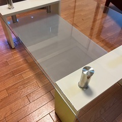 訳あり品　ガラステーブルの画像
